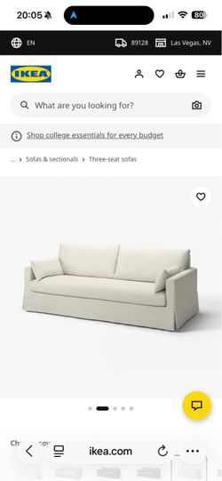 IKEA Three-Seat Sofa with Slipcover