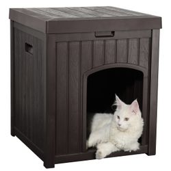 Outdoor Cat House for Winter Waterproof, Outside Multiple Kitty Feral Cat Houses, Outdoor Cat Litter Box Enclosure Weatherproof, Small Medium Dogs Hou