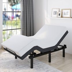 TXL Size Adjustable Bed Frame with 1.0 Generation Motor, Wireless Remote, Head and Foot Incline, Intelligent Sleep Aid, Zero-Gravity, High Weight Capa