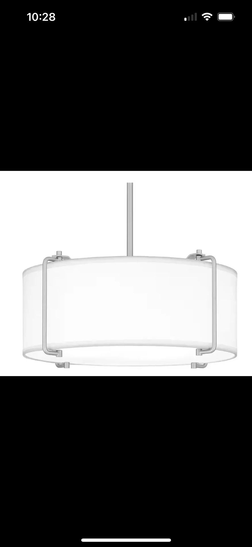 Home Decorators Brookley 4-Light Brushed Nickel Pendant with White Fabric Shade