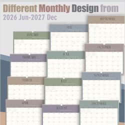 GuassLee Desk Calendar 2026-2027, 19-Month Hanging Desk/Wall Calendar From 2026 Jun-2027 Dec., 14" X 11" Monthly Planner With Thick Paper Spiral Bound