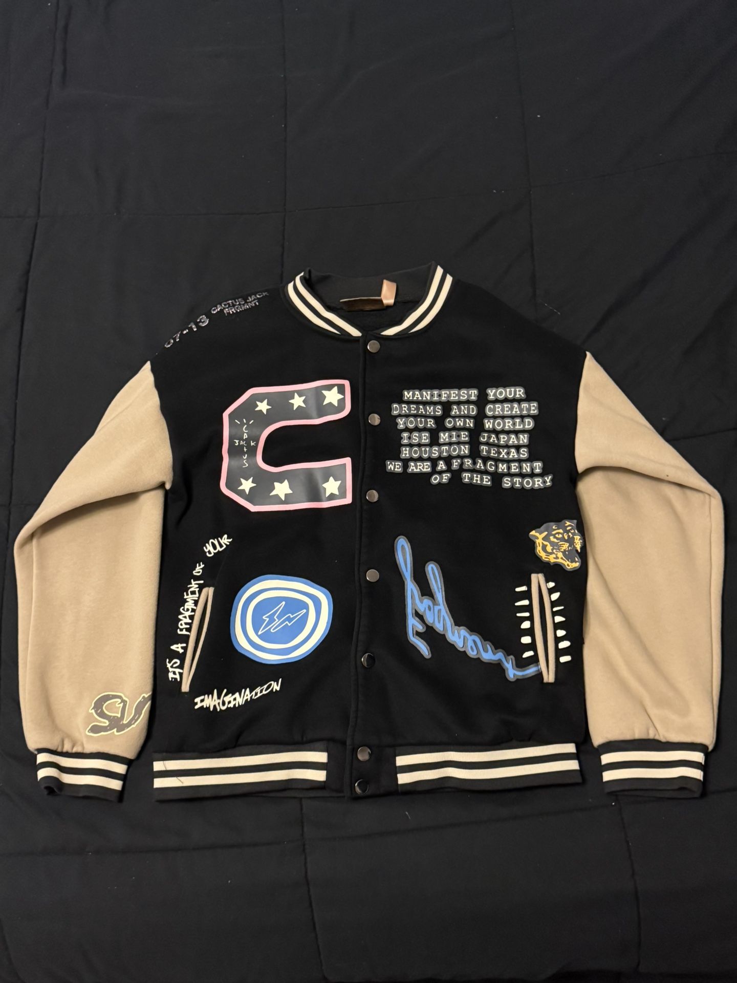 Travis Scott Fragment Manifest Varsity/Letterman Jacket