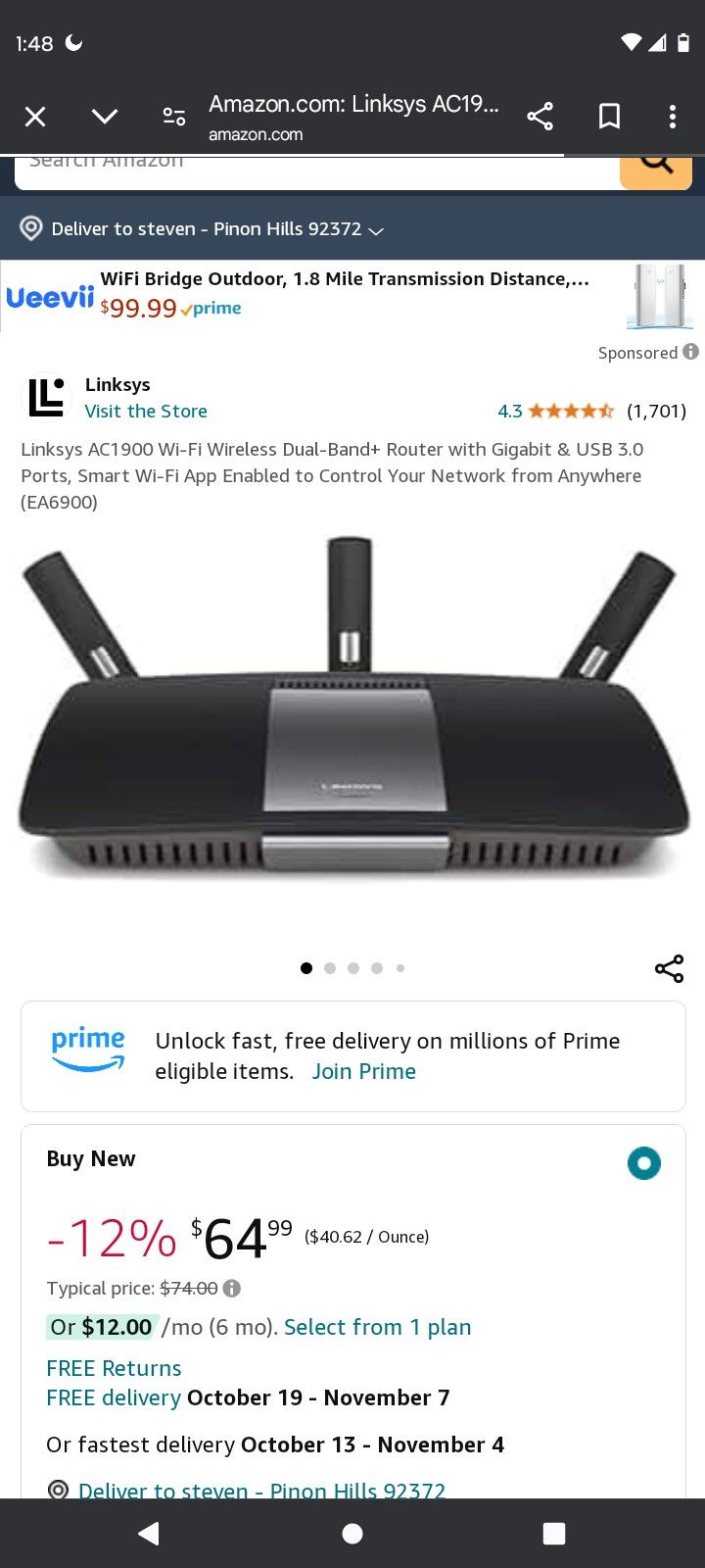 Linksys EA6900 Wireless Router