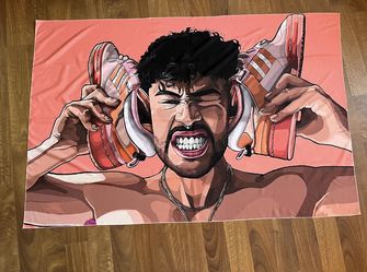 BAD BUNNY LARGE WALL TAPESTRY! 