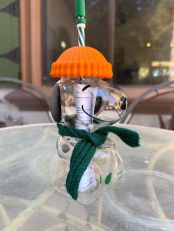 Starbucks Snoopy Glass Cup with Straw