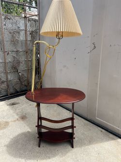 Vintage Lamp with Built in Table/Magazine Rack