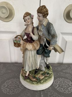 ANDREA by SADEK: Colonial Couple, Bisque Porcelein, VINTAGE, #7578