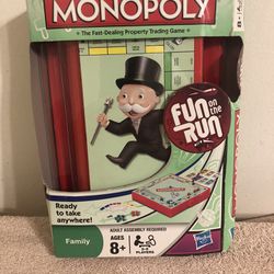 2012 Monopoly Fun On The Run Travel Game NIB