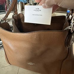 NWOT Authentic Coach . cappucino color bag