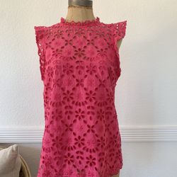 J.Crew Mockneck top in embroidered eyelet Small AJ385