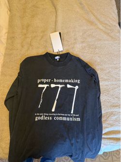 Proper Homemaking e.r.d. Long Sleeve Graphic Shirt Black Size L (New w/ Tags)
