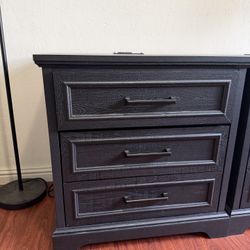 Black Nightstand Cabinet Drawers 