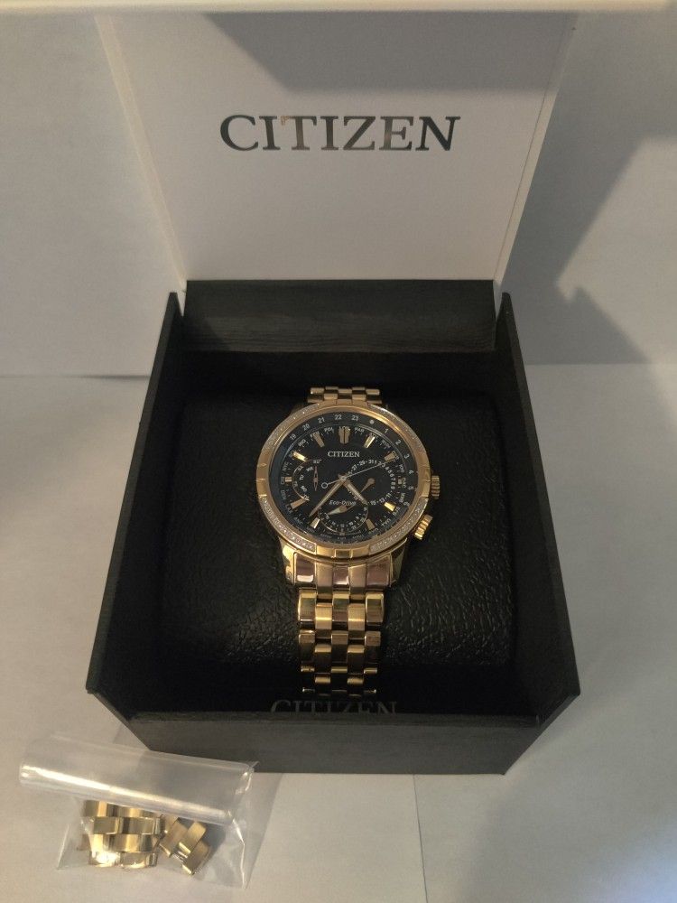 Men's Citizen Eco-Drive Watch, Gold-Tone, Stainless Steel, Diamonds