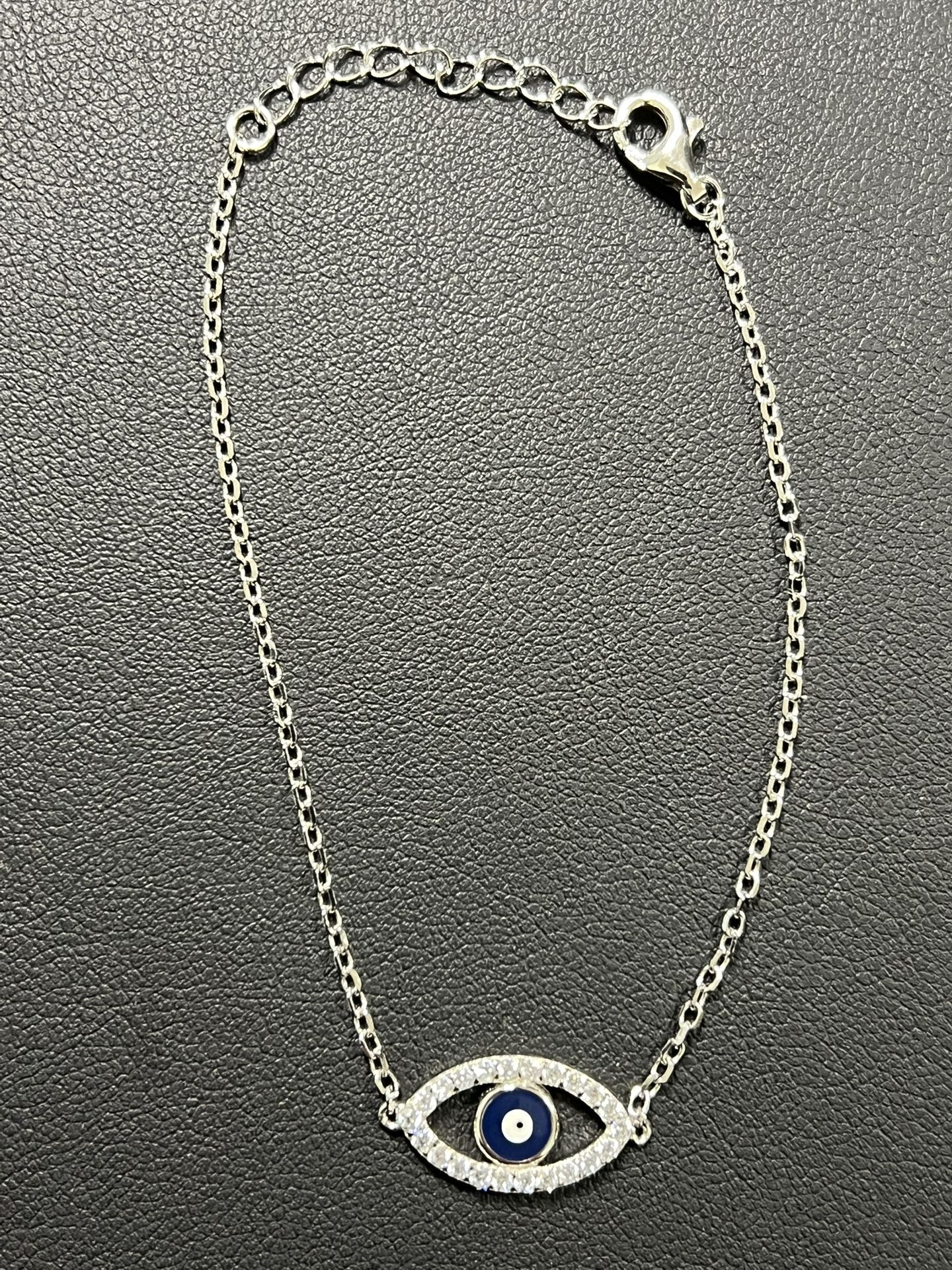 Silver Evil Eye Bracelet