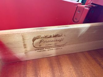 Vintage Permacraft Chinoiserie Cabinet – Red & Gold – Sanford Furniture