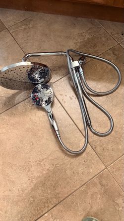 Chrome Dual Shower Head with Handheld and Hose
