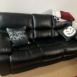 Black Power Recliner Couch 