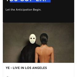 Ye/Kanye West Concert Tickets April 1st 2026