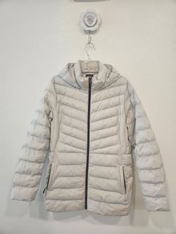 Womens ivory LONG WARM JACKET