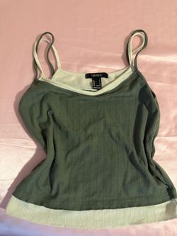 Forever 21 green ribbed tank top
