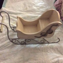 Heavy Wood/Resin/Metal Sleigh