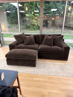 Dark Chocolate 2-Piece Modular Sectional + Ottoman