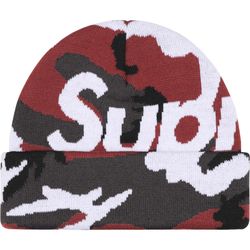 Supreme Big Logo Beanie Red Camo FW25