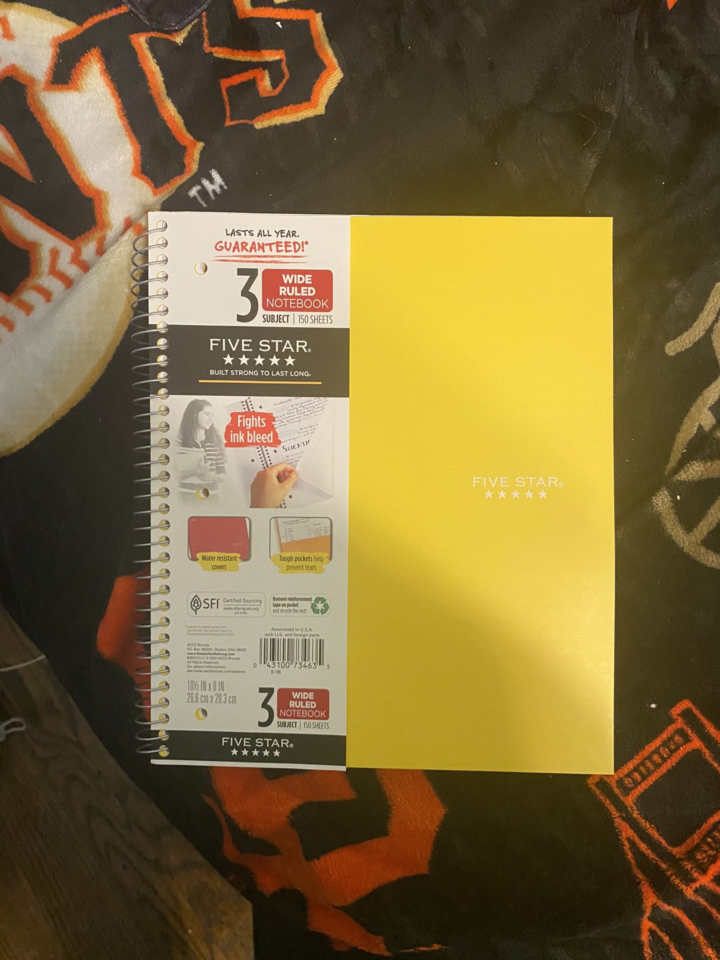 Yellow Wide Ruled Notebook 