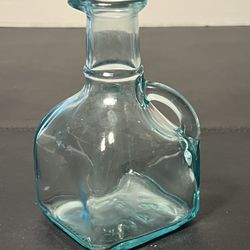 Empoli Italy Art Glass Vetreria Etrusca Antique 1925 Cupola Aqua Teal Oil Vinegar Cruet