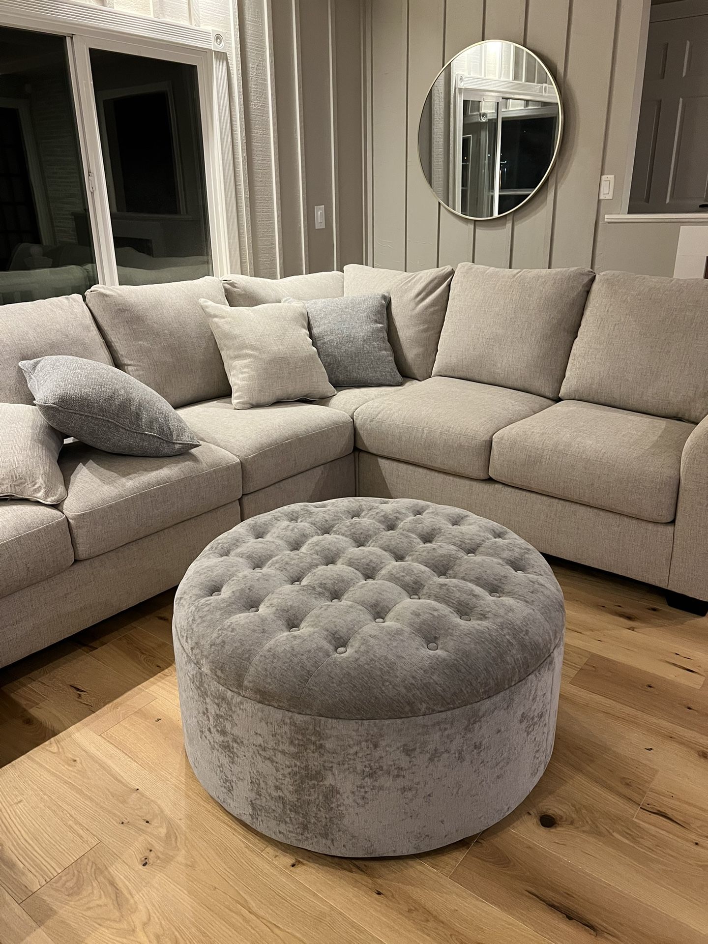 New Gray Ottoman