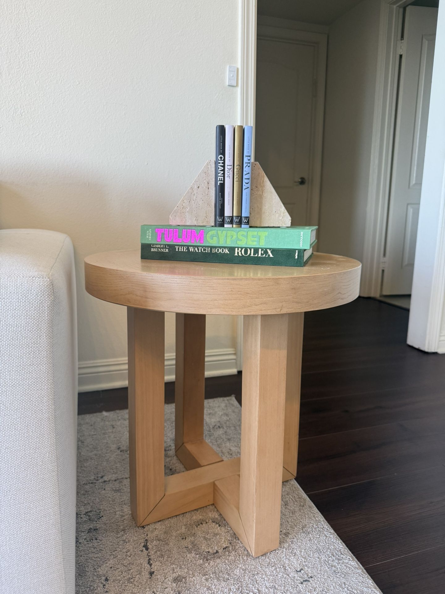 Round Wooden End Table