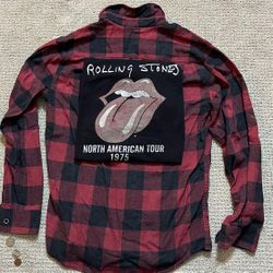 Custom Rolling Stones Upcycled Flannel Curated Consumer