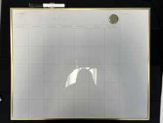 Chic Magnetic Monthly Dry-Erase Calendar Board – Gold Frame