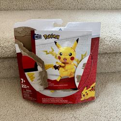 MEGA Pokémon Building Toys Set Build & Show Pikachu with 211 Pieces, Articulated and Poseable