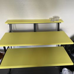 Acme Suitor Wooden Top Music Recording Studio Desk in Yellow and Black