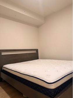 Gray California King Bed with mattress