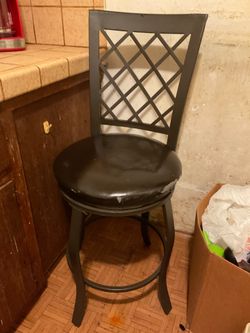 Pair of Solid Swivel Bar Stools – Great DIY Upholstery Project!
