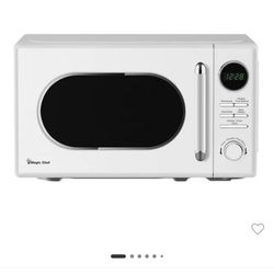 Magic Chef 0.7 Cubic Feet 700W Small Classic Retro Countertop Microwave, White