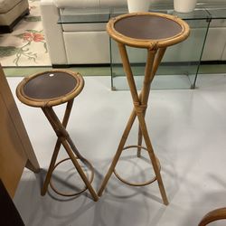 Italian Bamboo Tripod Display Pedestal Plant Stand circa 1950