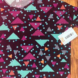 New LuLaRoe IRMA Loose Tunic Top Womens XS (Fits 2-6) Geometric Retro Bright