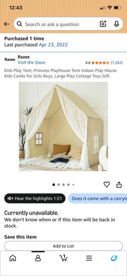 Kids Play Tent (for indoors)