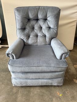 Action Lane blue tufted recliner chair