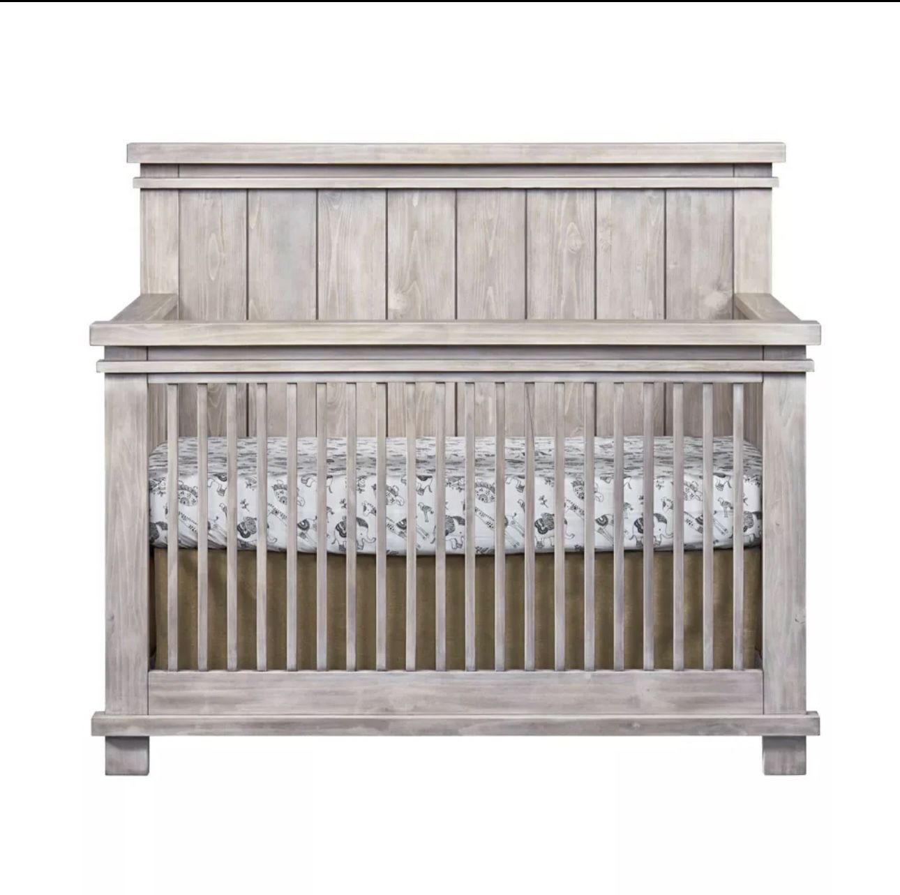 Baby Crib. 4-1 Convertible. Stone Wash