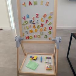 Standing Magnetic Drawing Board WordPad Art Easel with Painting Accessories