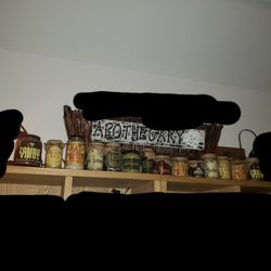 Halloween apothecary glass jar decors - prop pieces only

