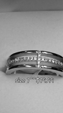 Sterling.925 silver cross band