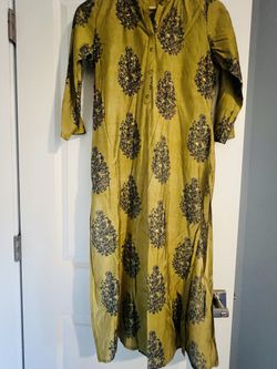 Green And Grey Kurti And Pants Set - Indian Style