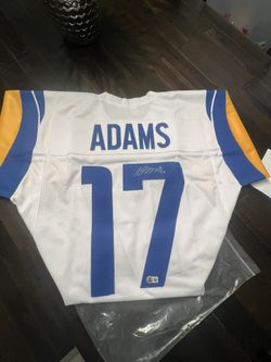 Davante Adams Signed White Custom Jersey. Los Angeles Rams