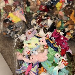 Bulk Beanie Baby Collection — Approx 300 —Tags Attached — Smoke-Free Home — Great For Collectors!  