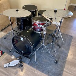   In Upland 91784. Mixed Compact Drum Set New 18” Bass 10” PDP Birch FS tom 15” Ddrum Diablo Floor Stands Pedal Throne Sticks Key $275 Cash 2401 N Euc